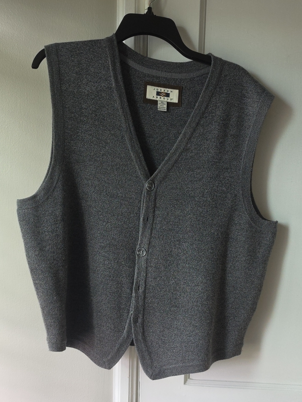 Joseph Abboud Charcoal Gray V-Neck Button Vest